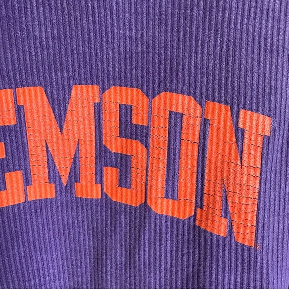 Pressbox Womens Medium Clemson Corded Crewneck Sweatshirt SC Tigers Purple - Picture 5 of 5